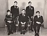 Zahrádečtí branci kolem r. 1970. Uprostřed sedí Slavomír Fiala čp.23, vlevo stojí Slavomír Fiala čp.23 (*1950), vpravo stojí Zdeněk Bárta čp.34 (*1950).