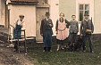 Rodina Komancova čp. 5 - zprava truhlář a kapelník František Komanec, syn František Komanec ml. 1915-1991, Barbora Komancová roz. Chodorová z Čečovic