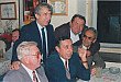 Zahrádecká parta při setkání rodáků v Zahrádce v roce 1996. Zleva František Jirka, Josef Trhlík, Antonín Bárta, František Šelmát a Václav Bárta.